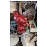 RED BIRD, CANDLES & A BASKET