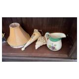 PR OF LAMP SHADE, FLOWER CONE, SEA SHELL &