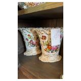PR OF OLD FRENCH HAND PAINTED VASES