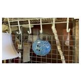 BLUE HANGING CANDLE & WHITE COAT HOOK