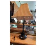 METAL BASED LAMP W/ BEADED SHADE