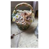 CAT IN A BASKET COOKIE JAR