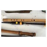 ETHNIC EBONIZE IVORY FLUTE & WOODEN FLUTE