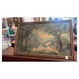 ADKINS FOX LITHOGRAPH FRAMED