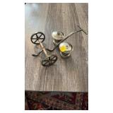 2 SILVER CANDLESTICKS & SILVER CADDY