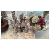 GROUP OF 8 FIGURINES & PORCELAIN FLORAL