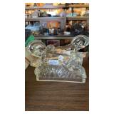 PR OF ART DECO GLASS HORSE BOOK ENDS