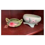 ROSEVILLE MAGNOLIA PATTERN DISH & MCCOY DOG WOOD