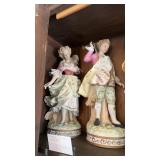 PR OF MEISSEN GERMAN BOY & GIRL STATUES, 18'