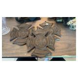 3 CAST IRON FIREMAN SIGNS