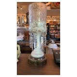 NICE HAND PAINTED LAMP W/ PRISMS