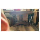 CARVED BASE CLAW FOOT PARLOR TABLE