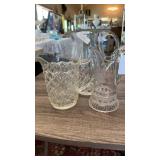 3 CRYSTAL PITCHERS