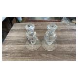 PR OF CRYSTAL ETCHED CANDLESTICKS