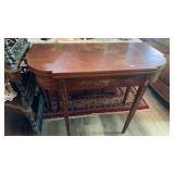 INLAID FLIP TOP PARLOR TABLE