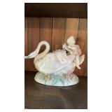 SITZENDORF CHERUB & SWAN PLANTER