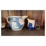 ENGLISH WEDGEWOOD STYLE PITCHER & INDIAN CHIEF