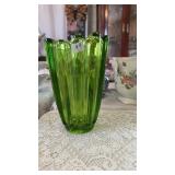 FOOTED GREEN VASE