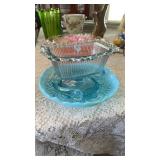 GROUP OF BLUE GLASS