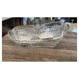 ETCHED DISH & PRESSED GLASS BREADSTICK-CELERY-