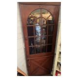 ANTIQUE GLASS FRONT CORNER CABINET