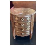 WOODEN MUSICAL JEWELRY BOX W/ 4 DRAWERS