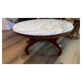 MARBLE TOP OVAL COFFEE STYLE TABLE
