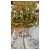 GREEN MAJOLICA CENTERPIECE