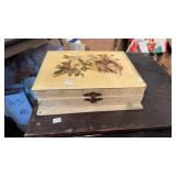 OLD JEWELRY BOX & PUSH BUTTON TELEPHONE