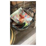 METAL BASKET W/ MITTENS,GLOVES & MISC