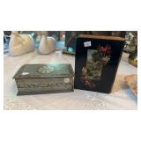 HAND PAINTED BOOK BOX, ART DECO CANDY BOX