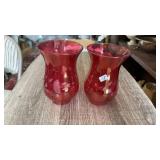 2 RUBY CUT TO CLEAR LAMP SHADES