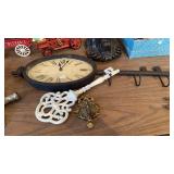 CLOCK KEY HOLDER, CAST IRON KEY,  HOOK