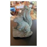 SQUIRREL LAMP BASE & HAND PAINTED WALL SCONCE