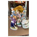 GROUP OF SMALL FIGURINES & PLANTERS