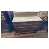 MARBLE TOP 5 DRAWER DRESSER