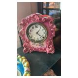 PORCELIAN ROSE MANTLE CLOCK
