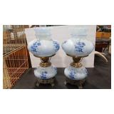 2 - 'GONE WITH THE WIND' STYLE PARLOR LAMPS