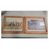 2 FRAMED CM RUSSELL PRINTS