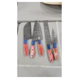 5 PC DAMASCUS KNIFE SET