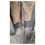 ANTIQUE LOGGING TOOL W/ CAST IRON HOOKS