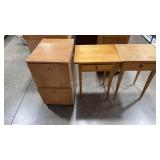 2 - ACCENT TABLES W/ DRAWER & 2 DRAWER FILING CBNT