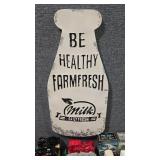 METAL MILK BOTTLE SIGN