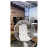 HANGING ACRYLIC BUBBLE CHAIR & CHAIN