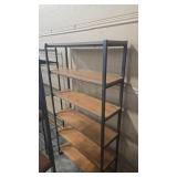 WOOD & METAL 6 SHELF DISPLAY/BOOK CASE