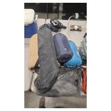 ASSORTED SLEEPING BAGS, COTS AND AIR MATTRESS