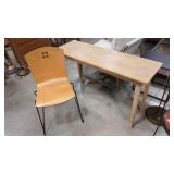 LELAND WOOD/METAL ACCENT CHAIR & ENTRY TABLE