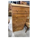 6 DRAWER WOOD TALL CHEST