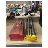 METAL TOOL BOX AND TILE CUTTER