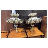 2 - MCM BRASS & PORCELAIN ACCENT LAMPS